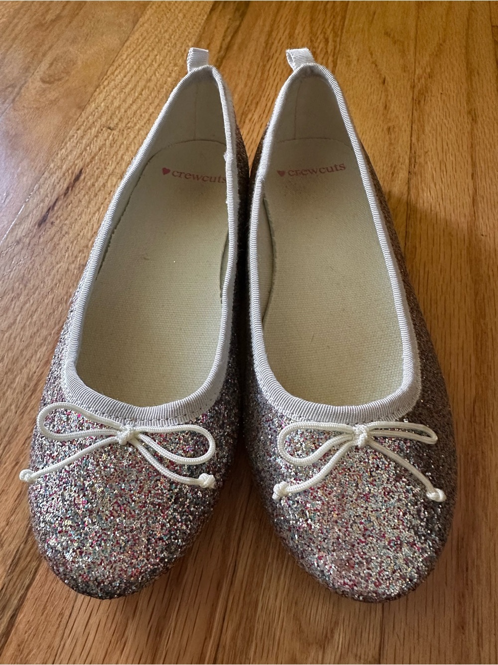 Crewcuts Girls' Multicolor Glitter Ballet Flats with Cream Trim